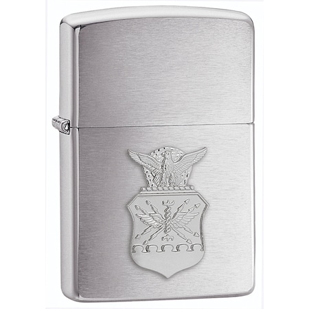 Zippo 2024 Zippo Brushed Chrome, Air Force Crest, Pewter Emblem ZIP-280AFC